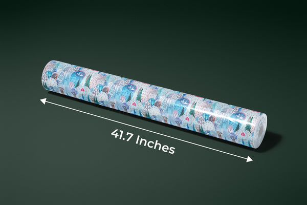 Childish Forest Wallpaper, Winter Seamless Pattern Mural, Oversized Custom Size Wall Art, Non-Woven, Non-Adhesive, Modern Wall Paper, Removable