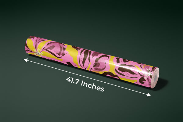 Abstract Pink Flowers Wallpaper, Seamless Pattern Mural, Oversized Custom Size Wall Art, Non-Woven, Non-Adhesive, Modern Wall Paper, Removable