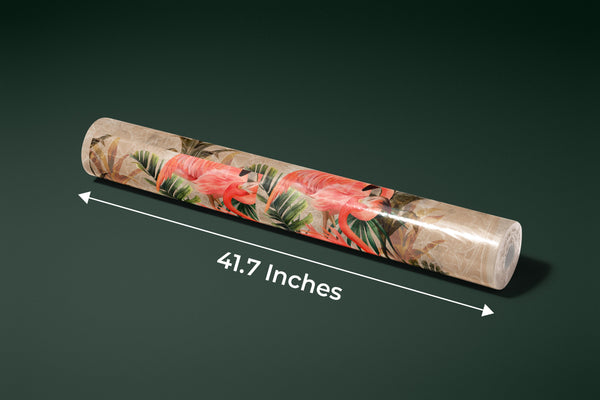 Pink Flamingos Wallpaper, Tropical Plants Mural, Oversized Custom Size Wall Art, Non-Woven, Non-Adhesive, Modern Wall Paper, Removable