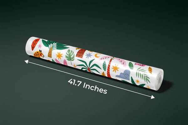 Exotic Tropical Wild Wallpaper, Cartoon Retro Style Mural, Oversized Custom Size Wall Art, Non-Woven, Non-Adhesive, Modern Wall Paper, Removable