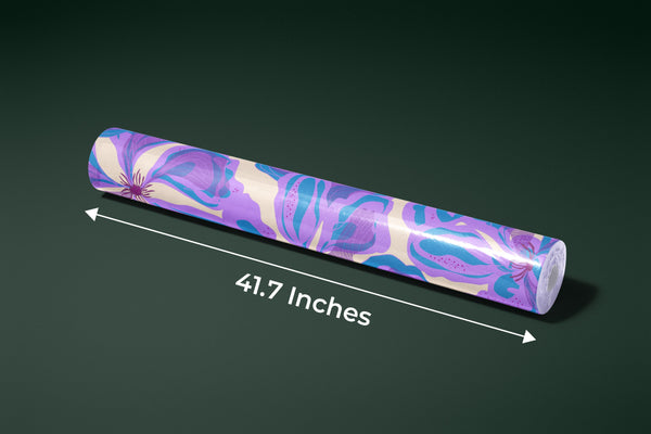 Abstract Purple Flowers Wallpaper, Seamless Pattern Mural, Oversized Custom Size Wall Art, Non-Woven, Non-Adhesive, Modern Wall Paper, Removable