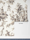 Toile de Jouy French Wallpaper, White Background Pattern Mural, Oversized Custom Size Wall Art, Non-Woven, Non-Adhesive, Modern Wall Paper, Removable