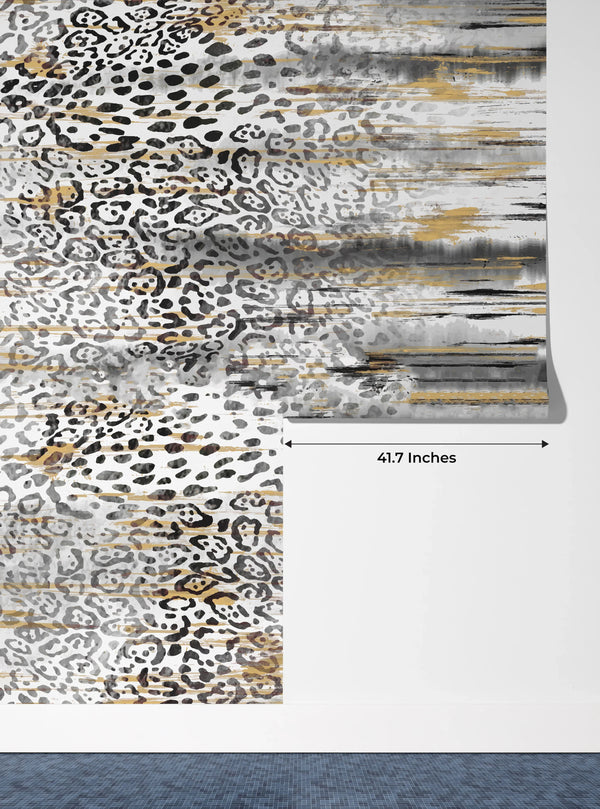 Leopard Skin Wallpaper, Seamless Pattern Mural, Oversized Custom Size Wall Art, Non-Woven, Non-Adhesive, Modern Wall Paper, Removable