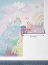 Colorful Wildlife Wallpaper, Clouds, Rainbow Mural, Oversized Custom Size Wall Art, Non-Woven, Non-Adhesive, Modern Wall Paper, Removable