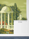 Flower Garden Wallpaper, Country House and Statues Mural, Oversized Custom Size Wall Art, Non-Woven, Non-Adhesive, Modern Wall Paper, Removable