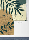 Abstract Wall Decor Wallpaper, Leaf Mural, Oversized Custom Size Wall Art, Non-Woven, Non-Adhesive, Modern Wall Paper, Removable