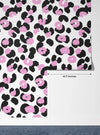 Pink and Black Leopard Wallpaper, Seamless Pattern Mural, Oversized Custom Size Wall Art, Non-Woven, Non-Adhesive, Modern Wall Paper, Removable