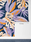 Wild Bright Tropical Wallpaper, Seamless Pattern Mural, Oversized Custom Size Wall Art, Non-Woven, Non-Adhesive, Modern Wall Paper, Removable