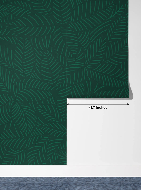 Luxury Nature Wallpaper, Green Floral Mural, Oversized Custom Size Wall Art, Non-Woven, Non-Adhesive, Modern Wall Paper, Removable