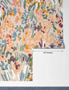 Floral Liberty Pattern Wallpaper, Plants Background Mural, Oversized Custom Size Wall Art, Non-Woven, Non-Adhesive, Modern Wall Paper, Removable