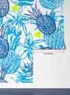 Tropical Design, Blue Wallpaper, Seamless Pattern Mural, Oversized Custom Size Wall Art, Non-Woven, Non-Adhesive, Modern Wall Paper, Removable