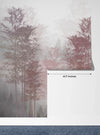 Red and Gray Trees Wallpaper, Foggy Forest Mural, Oversized Custom Size Wall Art, Non-Woven, Non-Adhesive, Modern Wall Paper, Removable