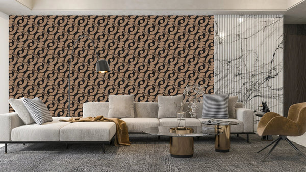 Geometric Abstract Brown Chainy Wallpaper, Seamless Pattern Mural, Oversized Custom Size Wall Art, Non - Woven, Non - Adhesive, Modern Wall Paper, Removable - Adawall Wallpaper - Registered Trade Accounts Only, Wallpaper Wholesale Account - W78181 - Adawall Wholesale - Wallpaper Wholesaler