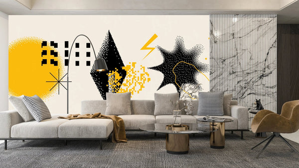 Geometric Shapes Wallpaper, Beige Background Mural, Oversized Custom Size Wall Art, Non - Woven, Non - Adhesive, Modern Wall Paper, Removable - Adawall Wallpaper - Registered Trade Accounts Only, Wallpaper Wholesale Account - W77636 - Adawall Wholesale - Wallpaper Wholesaler