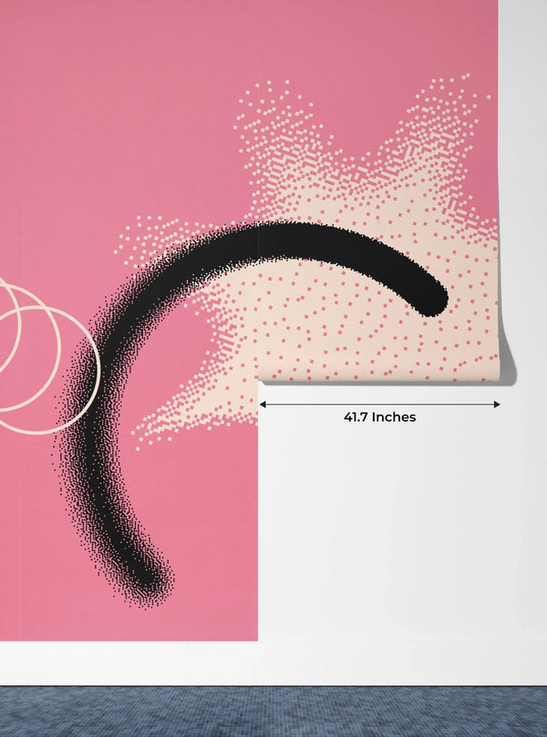 Geometric Shapes Wallpaper, Pink Background Mural, Oversized Custom Size Wall Art, Non - Woven, Non - Adhesive, Modern Wall Paper, Removable - Adawall Wallpaper - Registered Trade Accounts Only, Wallpaper Wholesale Account - W77635 - Adawall Wholesale - Wallpaper Wholesaler