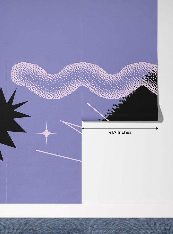 Geometric Shapes Wallpaper, Purple Background Mural, Oversized Custom Size Wall Art, Non - Woven, Non - Adhesive, Modern Wall Paper, Removable - Adawall Wallpaper - Registered Trade Accounts Only, Wallpaper Wholesale Account - W77637 - Adawall Wholesale - Wallpaper Wholesaler