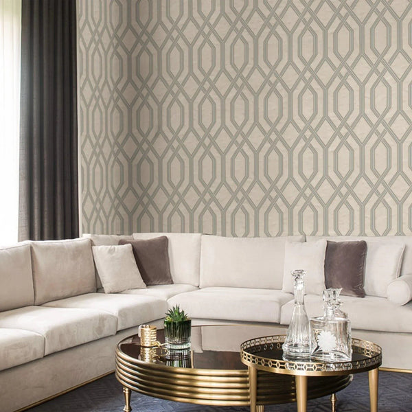 Geometric Wallpaper, 3D Embossed Modern Flocked Wallcovering, Light Gray, Silver Fabric Touch Contemporary Washable, Extra Large 177 sq ft Roll - Adawall Wallpaper - Registered Trade Accounts Only, Wallpaper Wholesale Account - 1502-3 - Adawall Wholesale - Wallpaper Wholesaler