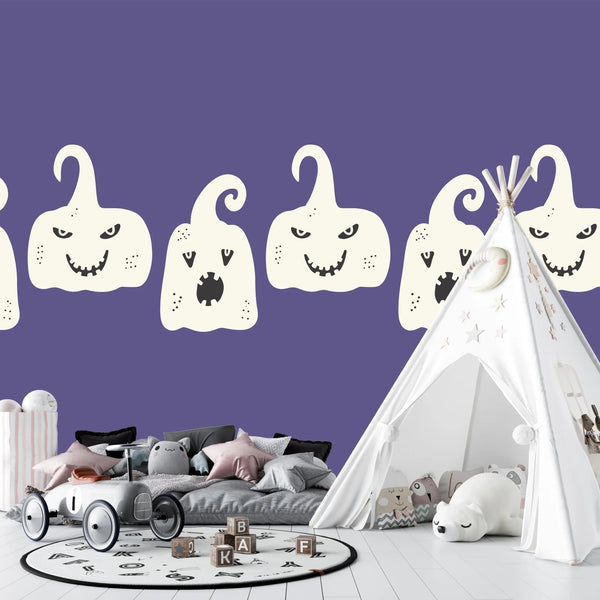 Ghosts, Purple Background Wallpaper, Seamless Pattern Mural, Oversized Custom Size Wall Art, Non - Woven, Non - Adhesive, Modern Wall Paper, Removable - Adawall Wallpaper - Registered Trade Accounts Only, Wallpaper Wholesale Account - W78054 - Adawall Wholesale - Wallpaper Wholesaler