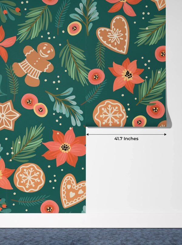 Gingerbreads Wallpaper, Seamless Pattern Mural, Oversized Custom Size Wall Art, Non - Woven, Non - Adhesive, Modern Wall Paper, Removable - Adawall Wallpaper - Registered Trade Accounts Only, Wallpaper Wholesale Account - W78066 - Adawall Wholesale - Wallpaper Wholesaler