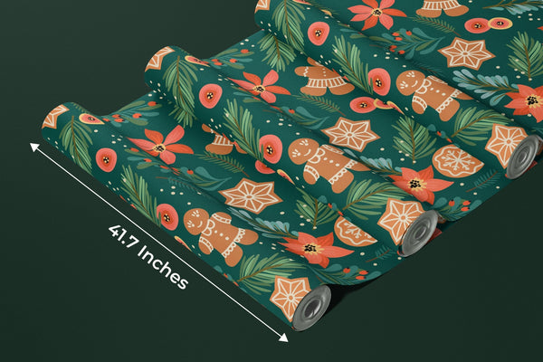 Gingerbreads Wallpaper, Seamless Pattern Mural, Oversized Custom Size Wall Art, Non - Woven, Non - Adhesive, Modern Wall Paper, Removable - Adawall Wallpaper - Registered Trade Accounts Only, Wallpaper Wholesale Account - W78066 - Adawall Wholesale - Wallpaper Wholesaler