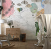 Colorful Air Balloons Wallpaper, White Background Mural, Oversized Custom Size Wall Art, Non-Woven, Non-Adhesive, Modern Wall Paper, Removable