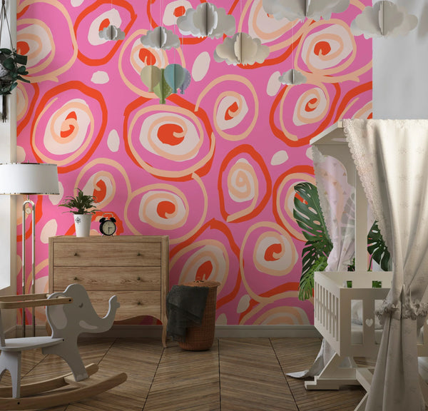 Colorful Abstract Wallpaper, Seamless Pattern Mural, Oversized Custom Size Wall Art, Non-Woven, Non-Adhesive, Modern Wall Paper, Removable