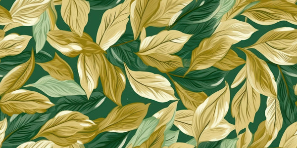 Gold and Light Green Small Leaves Wallpaper, Seamless Pattern Mural, Oversized Custom Size Wall Art, Non - Woven, Non - Adhesive, Modern Wall Paper, Removable - Adawall Wallpaper - Registered Trade Accounts Only, Wallpaper Wholesale Account - W77904 - Adawall Wholesale - Wallpaper Wholesaler
