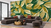 Gold and Light Green Small Leaves Wallpaper, Seamless Pattern Mural, Oversized Custom Size Wall Art, Non - Woven, Non - Adhesive, Modern Wall Paper, Removable - Adawall Wallpaper - Registered Trade Accounts Only, Wallpaper Wholesale Account - W77904 - Adawall Wholesale - Wallpaper Wholesaler