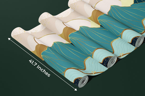 Gold Line Mountains Wallpaper, Landscape Mural, Oversized Custom Size Wall Art, Non - Woven, Non - Adhesive, Modern Wall Paper, Removable - Adawall Wallpaper - Registered Trade Accounts Only, Wallpaper Wholesale Account - W77912 - Adawall Wholesale - Wallpaper Wholesaler