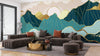 Gold Line Mountains Wallpaper, Landscape Mural, Oversized Custom Size Wall Art, Non - Woven, Non - Adhesive, Modern Wall Paper, Removable - Adawall Wallpaper - Registered Trade Accounts Only, Wallpaper Wholesale Account - W77912 - Adawall Wholesale - Wallpaper Wholesaler