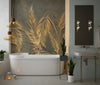 Gold Palm Leaves Wallpaper, Tropical Mural, Oversized Custom Size Wall Art, Non - Woven, Non - Adhesive, Modern Wall Paper, Removable - Adawall Wallpaper - Registered Trade Accounts Only, Wallpaper Wholesale Account - W77997 - Adawall Wholesale - Wallpaper Wholesaler
