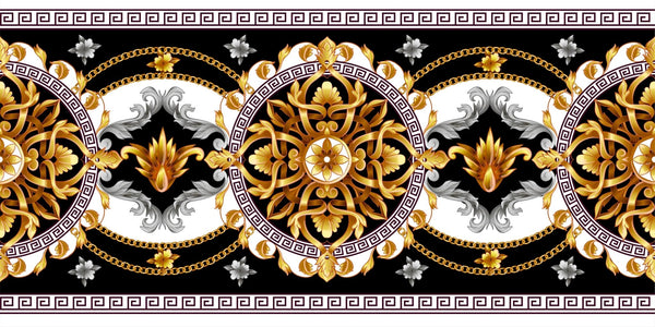 Golden Baroque Wallpaper, Black Background Mural, Oversized Custom Size Wall Art, Non - Woven, Non - Adhesive, Modern Wall Paper, Removable - Adawall Wallpaper - Registered Trade Accounts Only, Wallpaper Wholesale Account - W77691 - Adawall Wholesale - Wallpaper Wholesaler