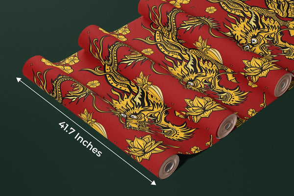 Golden Chinese Dragons Wallpaper, Seamless Pattern Mural, Oversized Custom Size Wall Art, Non - Woven, Non - Adhesive, Modern Wall Paper, Removable - Adawall Wallpaper - Registered Trade Accounts Only, Wallpaper Wholesale Account - W78105 - Adawall Wholesale - Wallpaper Wholesaler