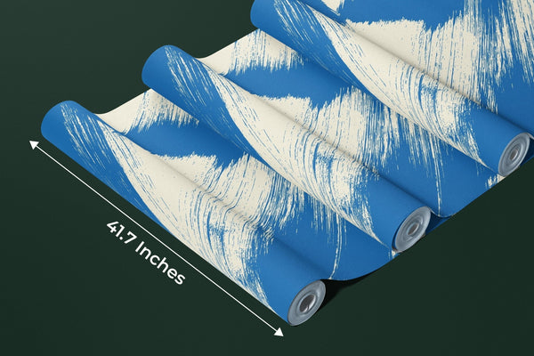 Grainy Blue Wallpaper, Brush Stroke Mural, Oversized Custom Size Wall Art, Non - Woven, Non - Adhesive, Modern Wall Paper, Removable - Adawall Wallpaper - Registered Trade Accounts Only, Wallpaper Wholesale Account - W77970 - Adawall Wholesale - Wallpaper Wholesaler