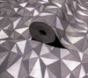 Gray Geometric Triangle Wallpaper, 3D Embossed Shiny Wallcovering, Abstract Pattern, Home Commercial Use - Adawall Wallpaper - Registered Trade Accounts Only, Wallpaper Wholesale Account - 23204-5 - Adawall Wholesale - Wallpaper Wholesaler