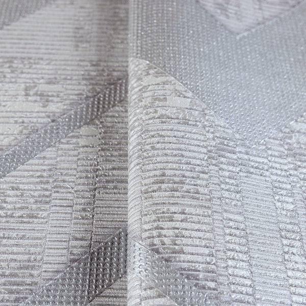 Gray Large Modern Chevron 3D Embossed Wallpaper, Modern Rich Textured Wallcovering - Walloro High End Wallcoverings & More