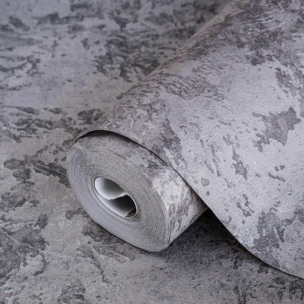 Gray Rustic Abstract Farmhouse Wallpaper, 3D Embossed Weathered Solid Color Wallcovering - Adawall Wallpaper - Registered Trade Accounts Only, Wallpaper Wholesale Account - 1108-4 - Adawall Wholesale - Wallpaper Wholesaler