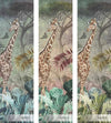 Gray Tropical Forest Theme Wallpaper, Animals Wall Mural, Giraffe, Birds, Leaves, Jungle, Non - Pasted, Large Wall Art, Removable, Nature Theme - Adawall Wallpaper - Registered Trade Accounts Only, Wallpaper Wholesale Account - A312-3 - Adawall Wholesale - Wallpaper Wholesaler