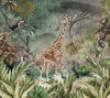 Gray Tropical Forest Theme Wallpaper, Animals Wall Mural, Giraffe, Birds, Leaves, Jungle, Non - Pasted, Large Wall Art, Removable, Nature Theme - Adawall Wallpaper - Registered Trade Accounts Only, Wallpaper Wholesale Account - A312-3 - Adawall Wholesale - Wallpaper Wholesaler