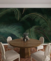 Green Exotic Palm Leaves Wallpaper, Dark Luxury Art Background Mural, Oversized Custom Size Wall Art, Non - Woven, Non - Adhesive, Modern Wall Paper, Removable - Adawall Wallpaper - Registered Trade Accounts Only, Wallpaper Wholesale Account - W77513 - Adawall Wholesale - Wallpaper Wholesaler