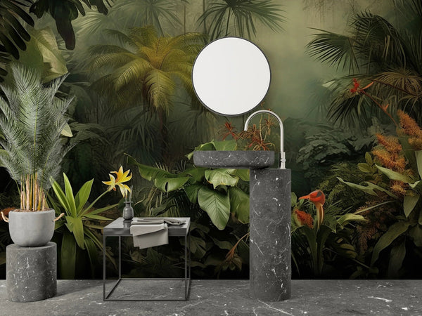 Green Forest Landscape Wallpaper, Tropical Plants Wall Mural, Oversized Custom Size Wall Art, Non - Woven, Non - Adhesive, Modern Wall Paper, Removable - Adawall Wallpaper - Registered Trade Accounts Only, Wallpaper Wholesale Account - W77485 - Adawall Wholesale - Wallpaper Wholesaler