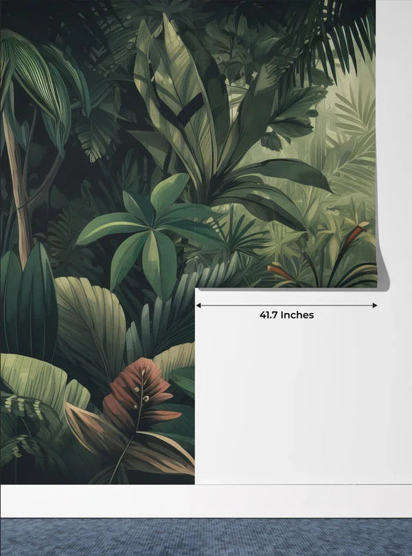 Green Jungle Wallpaper, Tropical Leaves Wall Mural, Oversized Custom Size Wall Art, Non - Woven, Non - Adhesive, Modern Wall Paper, Removable - Adawall Wallpaper - Registered Trade Accounts Only, Wallpaper Wholesale Account - W77478 - Adawall Wholesale - Wallpaper Wholesaler