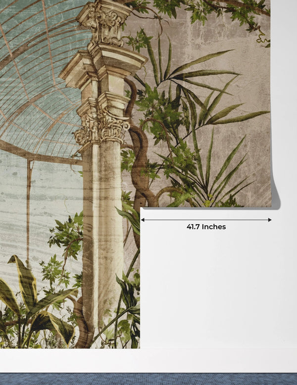 Greenhouse with a Column Wallpaper, Plants Mural, Oversized Custom Size Wall Art, Non - Woven, Non - Adhesive, Modern Wall Paper, Removable - Adawall Wallpaper - Registered Trade Accounts Only, Wallpaper Wholesale Account - W77500 - Adawall Wholesale - Wallpaper Wholesaler