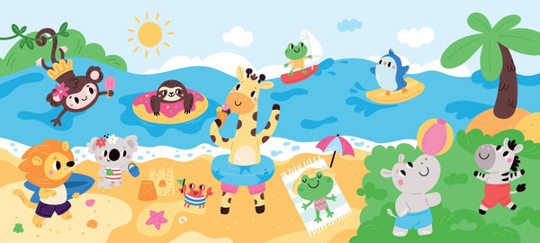 Happy Little Animals Wallpaper, Tropical Beach Mural, Oversized Custom Size Wall Art, Non - Woven, Non - Adhesive, Modern Wall Paper, Removable - Adawall Wallpaper - Registered Trade Accounts Only, Wallpaper Wholesale Account - W78128 - Adawall Wholesale - Wallpaper Wholesaler