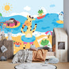 Happy Little Animals Wallpaper, Tropical Beach Mural, Oversized Custom Size Wall Art, Non - Woven, Non - Adhesive, Modern Wall Paper, Removable - Adawall Wallpaper - Registered Trade Accounts Only, Wallpaper Wholesale Account - W78128 - Adawall Wholesale - Wallpaper Wholesaler