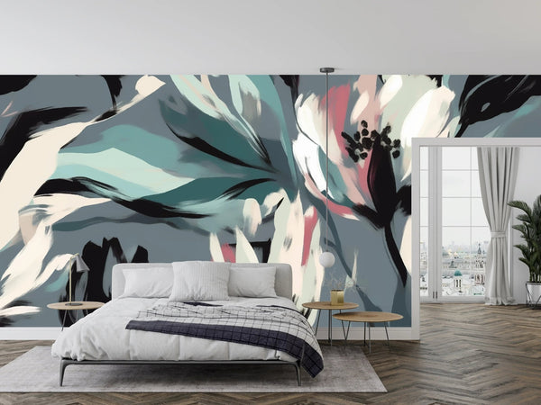 Ikat Boho Floral Wallpaper, Seamless Pattern Mural, Oversized Custom Size Wall Art, Non - Woven, Non - Adhesive, Modern Wall Paper, Removable - Adawall Wallpaper - Registered Trade Accounts Only, Wallpaper Wholesale Account - W77878 - Adawall Wholesale - Wallpaper Wholesaler
