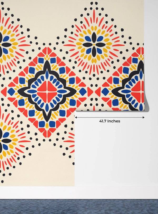 Ikat Colorful Wallpaper, Seamless Pattern Mural, Oversized Custom Size Wall Art, Non - Woven, Non - Adhesive, Modern Wall Paper, Removable - Adawall Wallpaper - Registered Trade Accounts Only, Wallpaper Wholesale Account - W77676 - Adawall Wholesale - Wallpaper Wholesaler