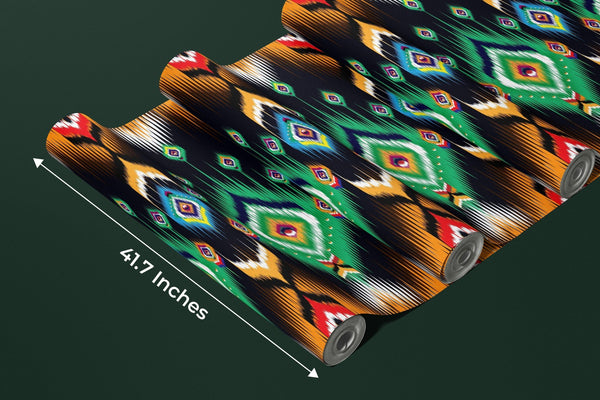 Ikat Ethnic Wallpaper, Abstract Mexican Mural, Oversized Custom Size Wall Art, Non - Woven, Non - Adhesive, Modern Wall Paper, Removable - Adawall Wallpaper - Registered Trade Accounts Only, Wallpaper Wholesale Account - W77871 - Adawall Wholesale - Wallpaper Wholesaler