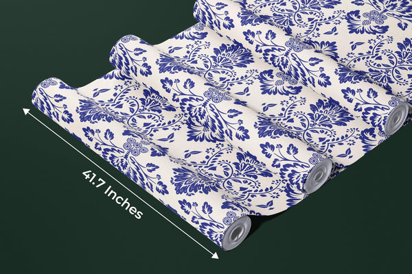 Ikat Floral Paisley Wallpaper, White Background Mural, Oversized Custom Size Wall Art, Non - Woven, Non - Adhesive, Modern Wall Paper, Removable - Adawall Wallpaper - Registered Trade Accounts Only, Wallpaper Wholesale Account - W77528 - Adawall Wholesale - Wallpaper Wholesaler