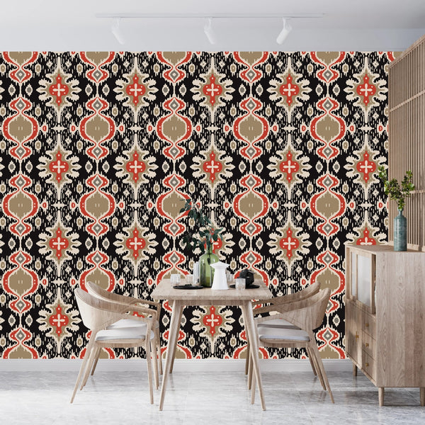 Ikat Tribal Ethnic Wallpaper, Seamless Pattern Mural, Oversized Custom Size Wall Art, Non - Woven, Non - Adhesive, Modern Wall Paper, Removable - Adawall Wallpaper - Registered Trade Accounts Only, Wallpaper Wholesale Account - W77674 - Adawall Wholesale - Wallpaper Wholesaler